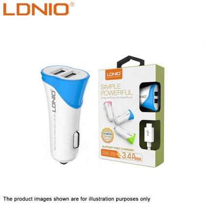 LDNIO C332 Simple Powerful In-Car Charger 3.4A 2 USB Output  