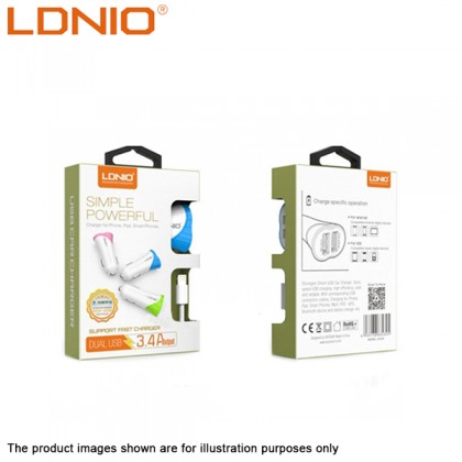 LDNIO C332 Simple Powerful In-Car Charger 3.4A 2 USB Output  
