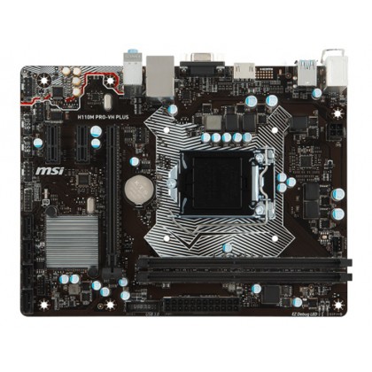 MSI H110M PRO-VH PLUS LGA 1151 Intel H110 VGA HDMI SATA 6Gb/s USB 3.1 Micro ATX Motherboard MSI H110M PRO-VH PLUS LGA 1151 Intel H110 VGA HDMI SATA 6Gb/s USB 3.1 Micro ATX Motherboard
