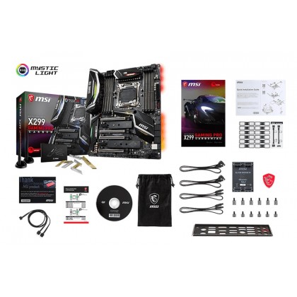 MSI X299 Gaming Pro Carbon AC Intel Core X series LGA 2066 Wifi Bluetooth DDR4 SATA 6Gb/s USB 3.1 SLI ATX Motherboard MSI X299 Gaming Pro Carbon AC Intel Core X series LGA 2066 Wifi Bluetooth DDR4 SATA 6Gb/s USB 3.1 SLI ATX Motherboard