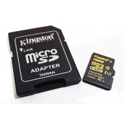 Kingston SDCA10 16GB Class 10 microSDHC/SDXC Memory Card with SD Adapter