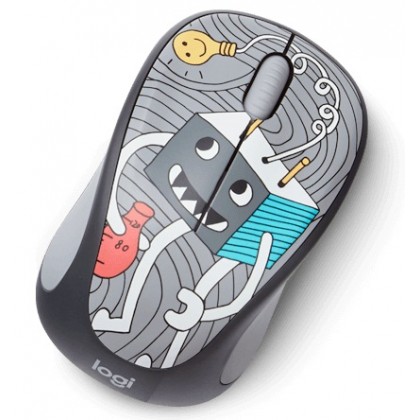 Logitech Doodle Collection M238 Wireless Mouse - Lightbulb Free 15 Stickers Inside