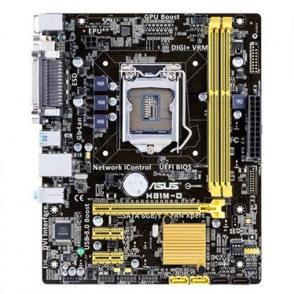 Asus H81M-D LGA 1150 DDR3 USB 3.0 DVI VGA Parallel Micro ATX Motherboard