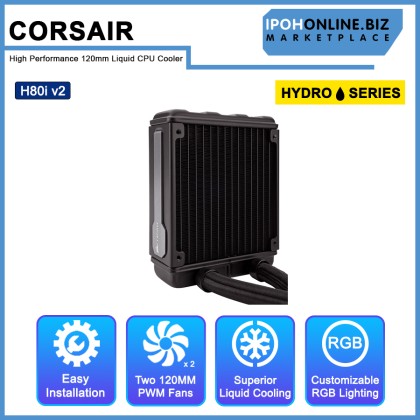 CORSAIR Hydro Series H80i v2 High Performance 120mm Liquid CPU Cooler