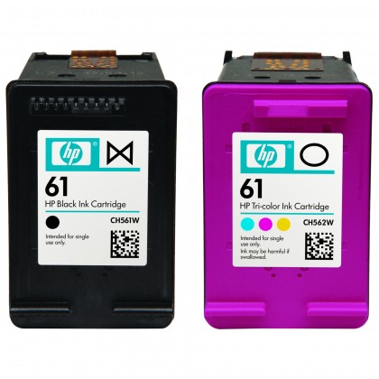 HP 61 Combo Pack Black + Tri- Colour Original Ink Cartridges