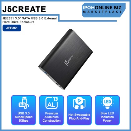 J5Create JEE351 3.5" SATA USB 3.0 External Hard Drive Enclosure