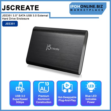 J5Create JEE351 3.5" SATA USB 3.0 External Hard Drive Enclosure