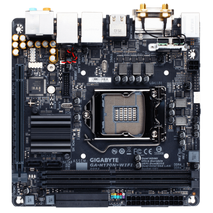 GIGABYTE LGA1151 Intel H170 DDR4 USB TYPE C HDMI WIFI Mini ITX Motherboard - GA-H170N-WIFI