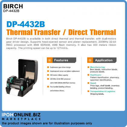 Birch DP-4432B Thermal Desktop Barcode Printer