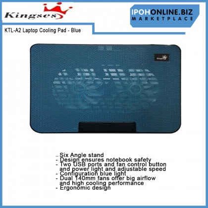 Kingses KTL-A2 Laptop Cooling Pad for 9"-17" Notebook Black / Blue