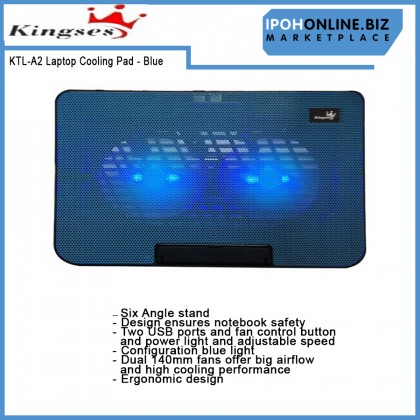 Kingses KTL-A2 Laptop Cooling Pad for 9"-17" Notebook Black / Blue