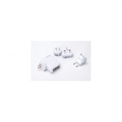 Letouch USB X 4 Travel Charger with universal AC plugs - White
