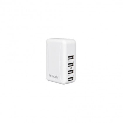 Letouch USB X 4 Travel Charger with universal AC plugs - White