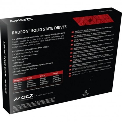 AMD Radeon R7 Series 240GB 2.5-Inch 240GB SATA III 7mm Ultra Slim MLC Internal Solid State Drive SSD - RADEON-R7SSD-240G