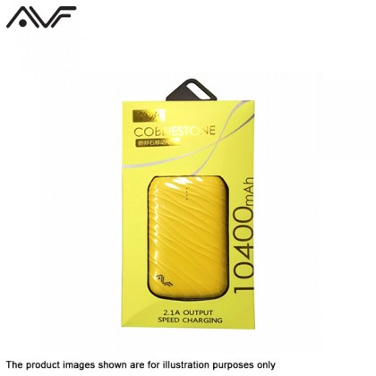 AVF Cobbiestone Portable Power Bank with 10400 mAH - Yellow PowerBank AVF Cobbiestone Portable Power Bank with 10400 mAH - Yellow PowerBank