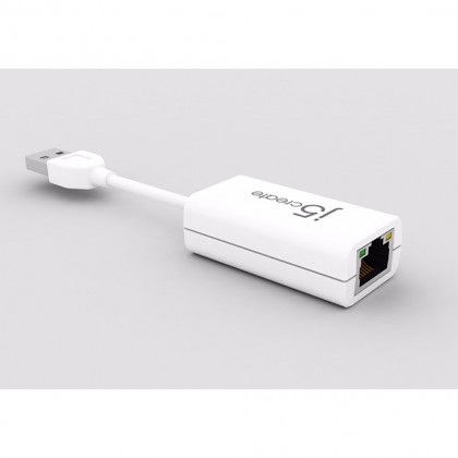 J5 Create JUE125 USB 2.0 Ethernet Adapter - For Windows / Apple Macbook / Surface RT