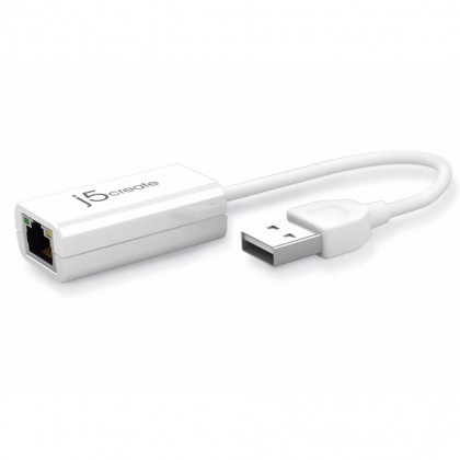J5 Create JUE125 USB 2.0 Ethernet Adapter - For Windows / Apple Macbook / Surface RT