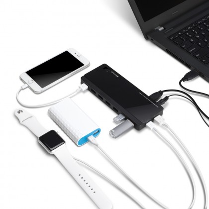 TP-LINK UH720 USB 3.0 7-Port Hub with 2 Exclusive Smart Charging Ports Optimally Charge Your iOS (iPad/iPhone) and Android (Tablet/Phone)