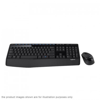 Logitech MK345 Wireless Combo Keyboard and Mouse (Black)   