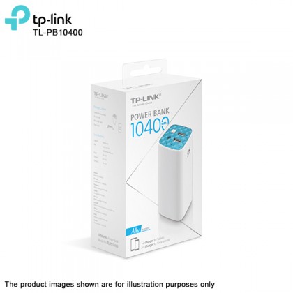 TP-LINK TL-PB10400 High Capacity 10400mAh Dual-Port Portable USB Battery Charger Power Bank For Smartphones & Tablets