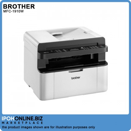Brother MFC-1910W A4 Mono Multifunction Laser Printer with Fax, ADF and Wireless Capability