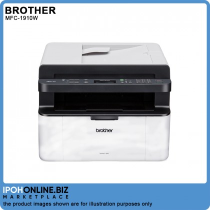 Brother MFC-1910W A4 Mono Multifunction Laser Printer with Fax, ADF and Wireless Capability