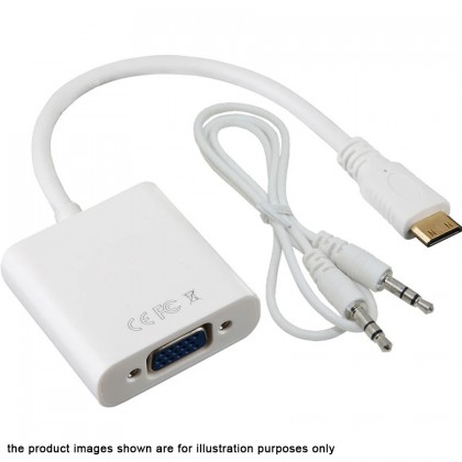Mini HDMI to VGA + Audio Converter Cable 