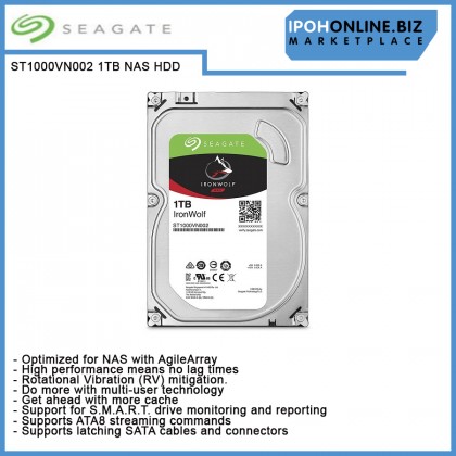 SEAGATE IronWolf 1TB ST1000VN002 NAS optimised Hard Disk Drive HDD SEAGATE IronWolf 1TB ST1000VN002 NAS optimised Hard Disk Drive HDD