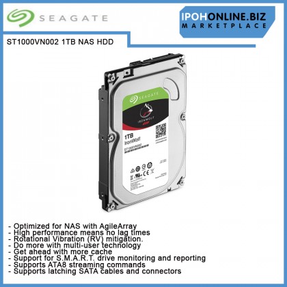 SEAGATE IronWolf 1TB ST1000VN002 NAS optimised Hard Disk Drive HDD SEAGATE IronWolf 1TB ST1000VN002 NAS optimised Hard Disk Drive HDD