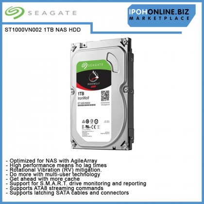 SEAGATE IronWolf 1TB ST1000VN002 NAS optimised Hard Disk Drive HDD SEAGATE IronWolf 1TB ST1000VN002 NAS optimised Hard Disk Drive HDD