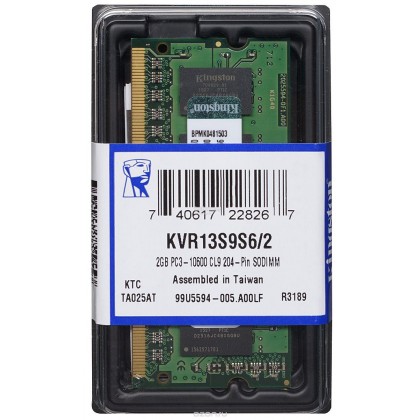 KINGSTON 2GB 1333Mhz DDR3 1333 204 pin SODIMM Notebook Value RAM KVR13S9S6/2