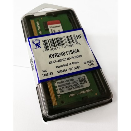 Kingston 4GB DDR4 2400Mhz SODIMM 2400 260 PIN NOTEBOOK Value RAM KVR24S17S6/4