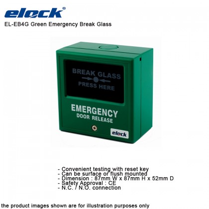 ELOCK EL-EB4G Green Emergency Break Glass