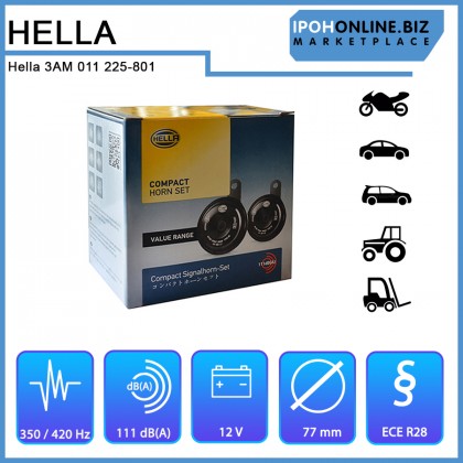 Hella Compact Horn Set 3AM 011 225-801 (EGSVBB)