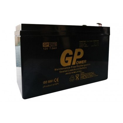 GP 12V 7.0AH Rechargeable Seal Lead Acid Back Up Battery - Autogate / Alarm / UPS Backup / Black GP 12V 7.0AH Rechargeable Seal Lead Acid Back Up Battery - Autogate / Alarm / UPS Backup / Black