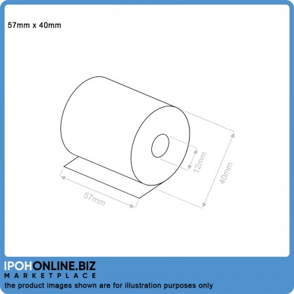 Thermal Receipt Coreless Paper Roll 57mm x 40mm Suitable For Desk POS printer / mobile CREDIT CARD TERMINALS (10 Rolls FREE 1 Roll)