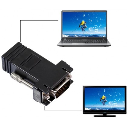 SYE VGA (Male) To RJ45 (Female) Adapter CBOT0072 Computer Cable - Twin Pack