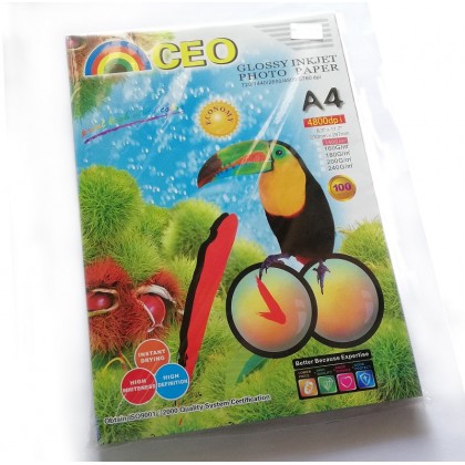 CEO Glossy Inkjet Photo Paper 4800dp i  100 sheet A4