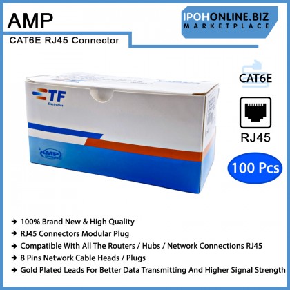 AMP Tyco Electronics RJ45 Cat6E Modular Plug Network Connector - 100 Pcs