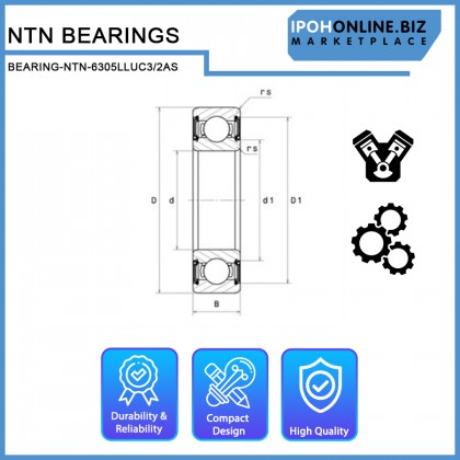 NTN 6302LLUC3/5K Deep Groove Ball Bearing 6300 series LLU C3 / 5K