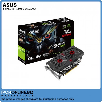 Asus ROG STRIX NVIDIA GeForce GTX 1060 OC Edition 6GB GDDR5 VR DVI HDMI PCIe Mining 4K Gaming Graphic Card With 0dB Fan STRIX-GTX1060-DC2O6G