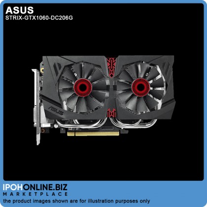 Asus ROG STRIX NVIDIA GeForce GTX 1060 OC Edition 6GB GDDR5 VR DVI HDMI PCIe Mining 4K Gaming Graphic Card With 0dB Fan STRIX-GTX1060-DC2O6G