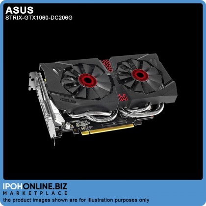Asus ROG STRIX NVIDIA GeForce GTX 1060 OC Edition 6GB GDDR5 VR DVI HDMI PCIe Mining 4K Gaming Graphic Card With 0dB Fan STRIX-GTX1060-DC2O6G
