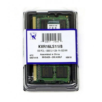 Kingston 8GB PC3L-12800 DDR3L 1600 204 Pin Low Voltage SODIMM Notebook Value Ram KVR16LS11/8