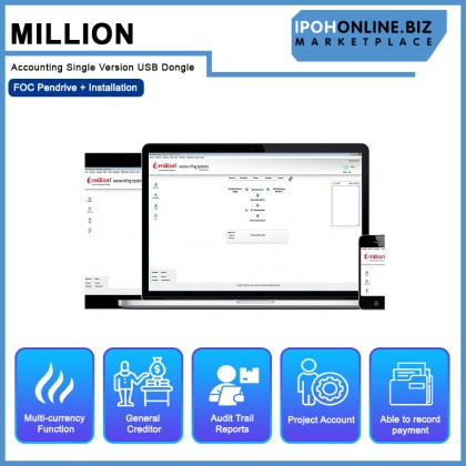 Million Accounting Single Version USB Dongle - FOC Pendrive + Installation Million Accounting Single Version USB Dongle - FOC Pendrive + Installation