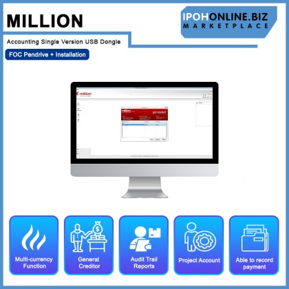 Million Accounting Single Version USB Dongle - FOC Pendrive + Installation Million Accounting Single Version USB Dongle - FOC Pendrive + Installation