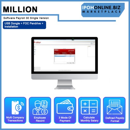 Million Software Payroll 30 Single Version USB Dongle - FOC Pendrive + Installation