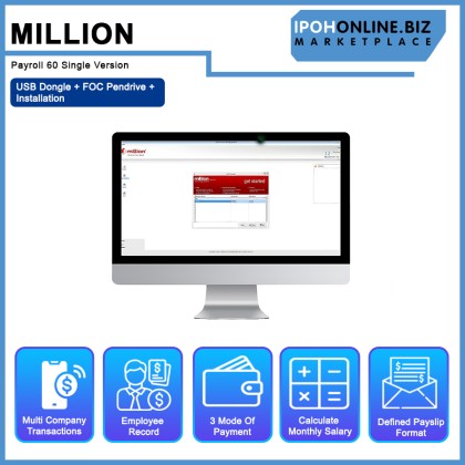 Million Payroll 60 Single Version USB Dongle - FOC Pendrive + Installation