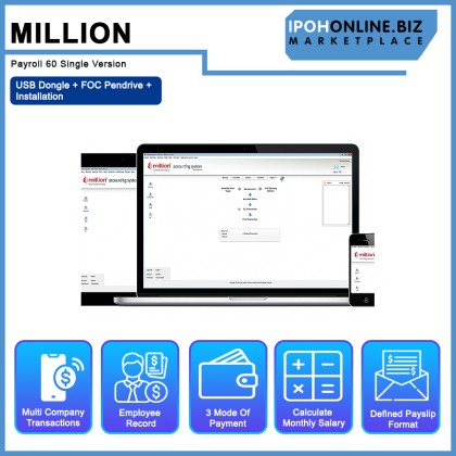 Million Payroll 60 Single Version USB Dongle - FOC Pendrive + Installation