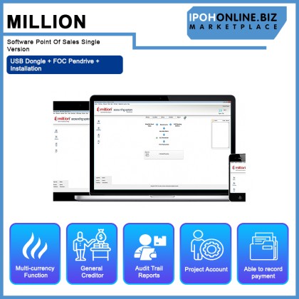 Million Point Of Sale (POS) Single Version USB Dongle - FOC Pendrive + Installation